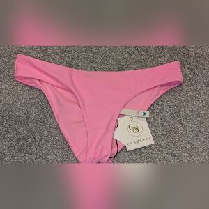 NWT,Cyn And Luca, Pink, Medium Coverage, Ruched Butt Swim Bottom - Ladies Jr XL